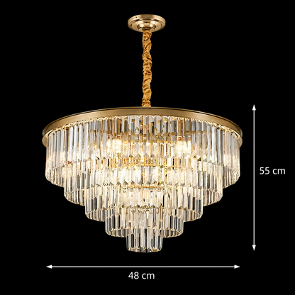 Кристален полилей CHAMBORD Eleganza 8xE14, диаметър 48 см, матово злато Кристални полилеи Заглавие по подразбиране Alessandro Design