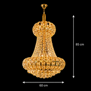 Candelabru Cristal CASTRUM Magno 11xE14, D60 cm, Auriu, Inaltime Reglabila, Metal si Cristal Candelabre Cristal Default Title Alessandro Design