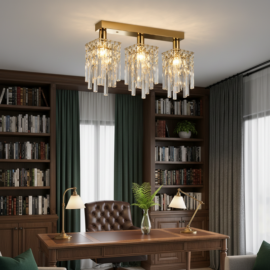 Candelabru Cristal Imperia, 3xE14, 35x6x9, Auriu, Cristal, Metal Candelabre Cristal Default Title Alessandro Design