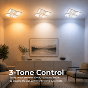 LED полилей с дистанционно управление ZOE 70W, 5 квадрата, студена/топла/неутрална светлина, димируем, бял LED полилей с дистанционно управление Заглавие по подразбиране Alessandro Design