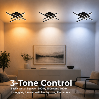 LED полилей с дистанционно управление LINEX, 52W, 4 елемента, линейна, студена/топла/неутрална светлина, димируем, черен LED полилей с дистанционно управление Заглавие по подразбиране Alessandro Design