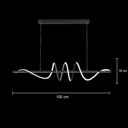 Окачен LED полилей с дистанционно управление RIBBON 64W, линейна, студена/топла/неутрална светлина, димируем, черен, регулируема по височина LED полилеи с дистанционно управление Заглавие по подразбиране Alessandro Design