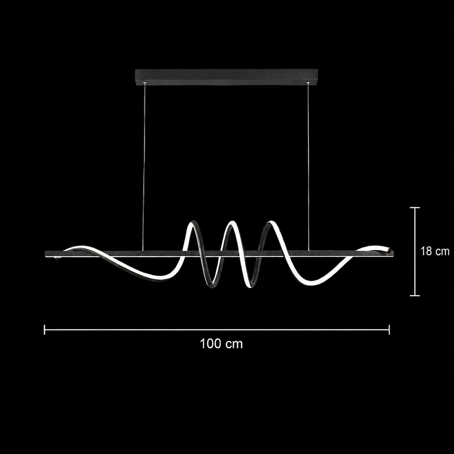 Окачен LED полилей с дистанционно управление RIBBON 64W, линейна, студена/топла/неутрална светлина, димируем, черен, регулируема по височина LED полилеи с дистанционно управление Заглавие по подразбиране Alessandro Design