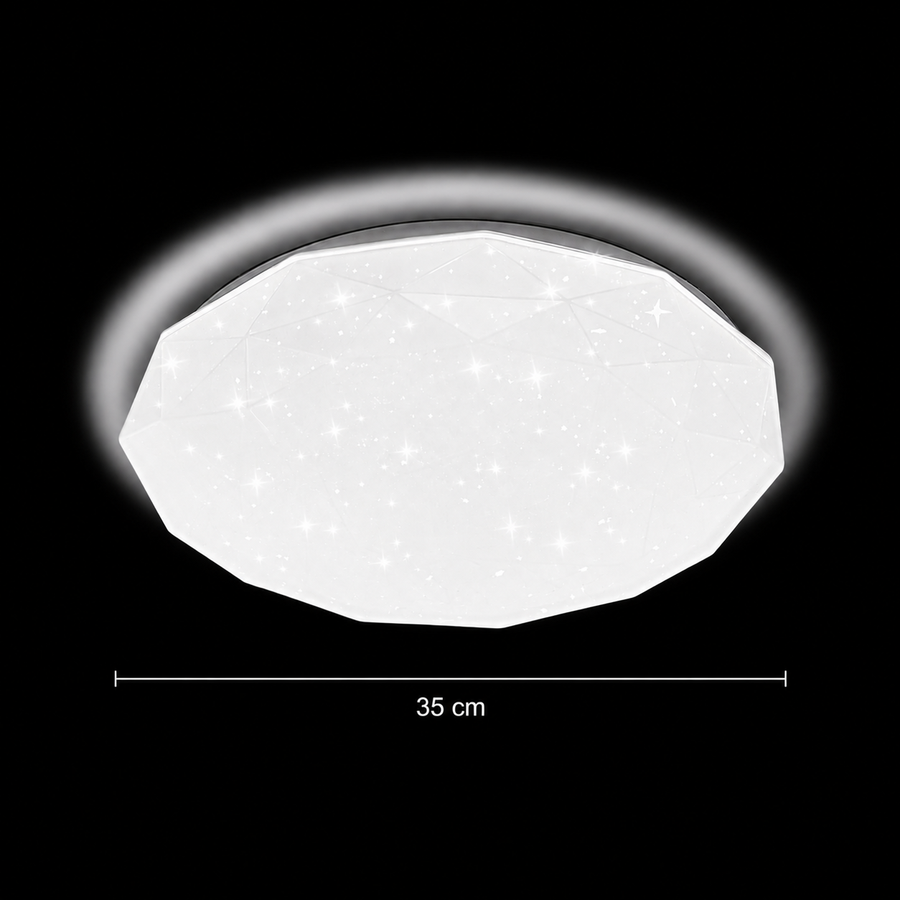 Plafonieră LED Hexagon 35 cm, 32W, 3000K / 4000K / 6000K, Alb, Metal si Acril Plafoniere LED Default Title Alessandro Design