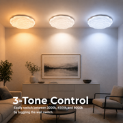 LED плафон с цветя 23 cm, 22W, 3000K / 4000K / 6000K, бял, метален и акрилен LED плафониери Default Title Alessandro Design
