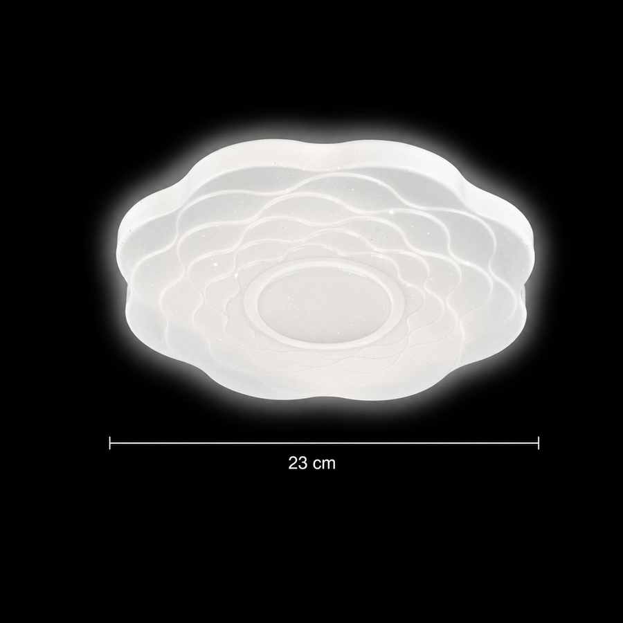 LED плафон с цветя 23 cm, 22W, 3000K / 4000K / 6000K, бял, метален и акрилен LED плафониери Default Title Alessandro Design