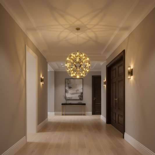 LED кристален полилей Kilkenny Culmino, 144W, неутрална светлина, диаметър 60 см, злато