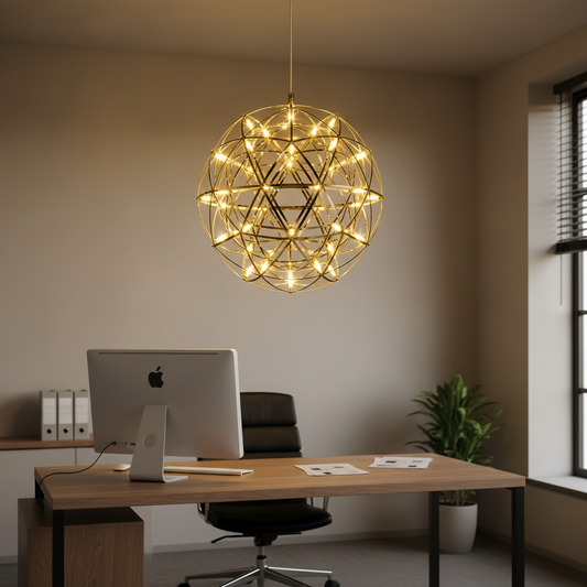 LED кристален полилей Kilkenny Culmino, 144W, неутрална светлина, диаметър 60 см, злато