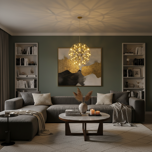 LED кристален полилей Kilkenny Culmino, 144W, неутрална светлина, диаметър 60 см, злато