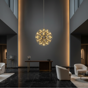 LED кристален полилей Kilkenny Culmino, 144W, неутрална светлина, диаметър 60 см, злато