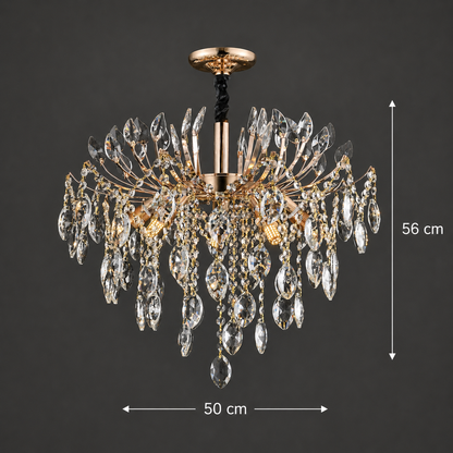 Кристален полилей PALERMO Eleganza 5xE14, диаметър 50 см, злато