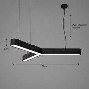 Lustra LED suspendata ANGLE, Ø72cm, 25W, Inaltime Reglabila, Lumina Rece 6000K, Negru, Metal si Acril