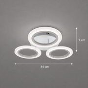 ГОЛЯМ 27W LED полилей, 3 кръга, неутрална светлина, бял
