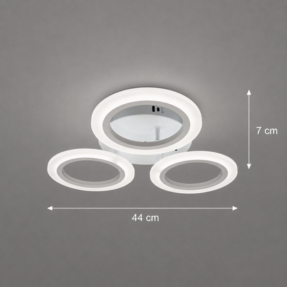 ГОЛЯМ 27W LED полилей, 3 кръга, неутрална светлина, бял