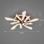 Lustra LED CHARM Magno cu telecomanda si cristal, 68W, Ø59cm, 5 Surse, Lumina Rece/Calda/Neutra, Dimabila, Auriu