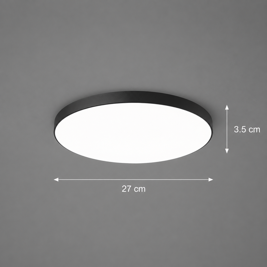 SOLIS LED плафон 27cm 20W Cold Light, черен