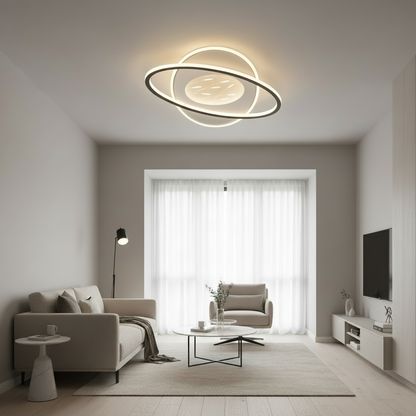 LED полилей с дистанционно управление Volta 125W, овален, студ/гореща/неутрална светлина, нестабилен, черен