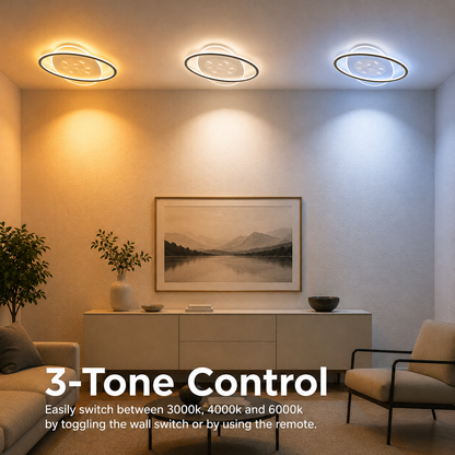 LED полилей с дистанционно управление Volta 125W, овален, студ/гореща/неутрална светлина, нестабилен, черен