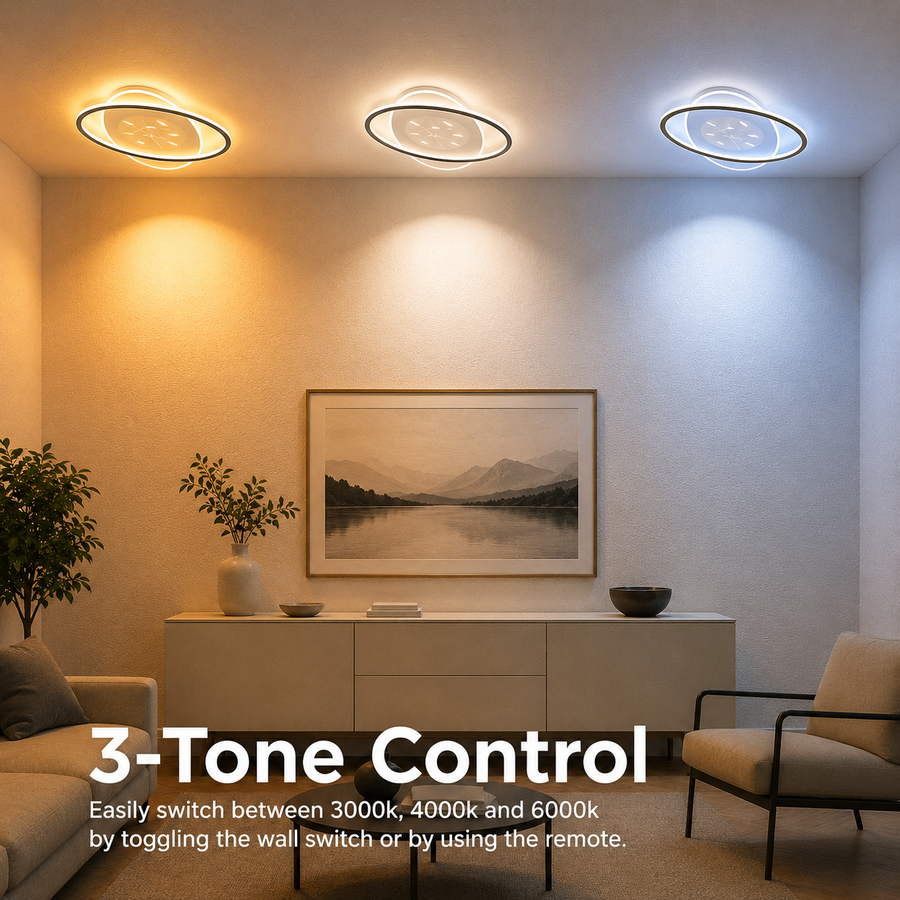 LED полилей с дистанционно управление Volta 125W, овален, студ/гореща/неутрална светлина, нестабилен, черен