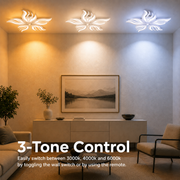 LED полилей с дистанционно SAKURA 62W, 5 венчелистчета, Студена/Топла/Неутрална светлина, Димируем, Бял