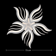 LED полилей с дистанционно SAKURA 62W, 5 венчелистчета, Студена/Топла/Неутрална светлина, Димируем, Бял