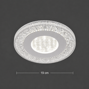 Lustra LED SHARIN, 18W, Diametru 19cm, Lumina Calda/Neutra/Rece, Alb, Metal si Acril