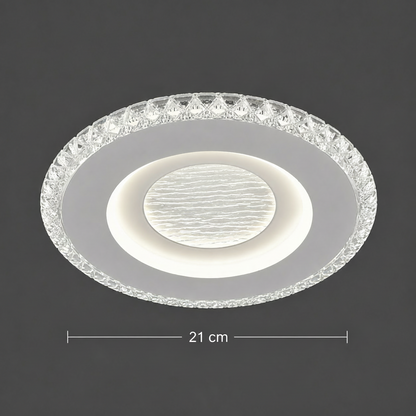 Lustra LED CELUN, 33W, Diametru 21cm, Lumina Calda/Neutra/Rece, Alb, Metal si Acril