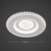 Lustra LED ALAJA, 33W, Diametru 22cm, Lumina Calda/Neutra/Rece, Alb, Metal si Acril