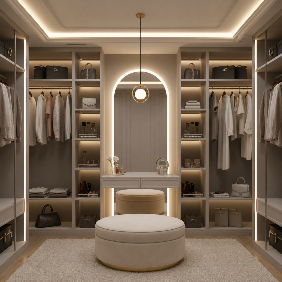 Полилей LOFT Haven, 1x E27, бяло злато, метал, регулируема височина
