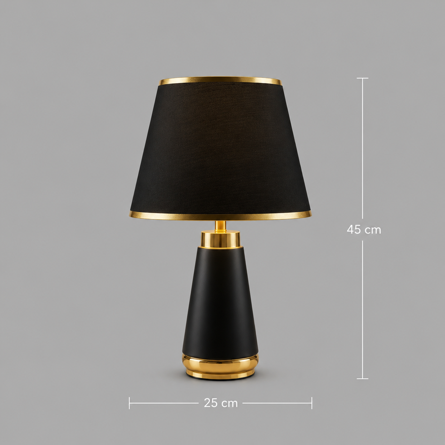 Veioza VZ210BK, 1x E27, метал и текстил, черно и златно