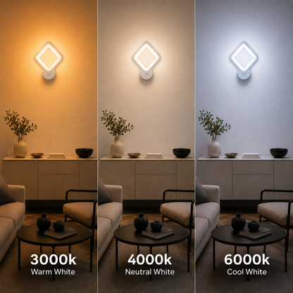 Akila LED стенна лампа, 15W, бяла, студена/топла/неутрална светлина