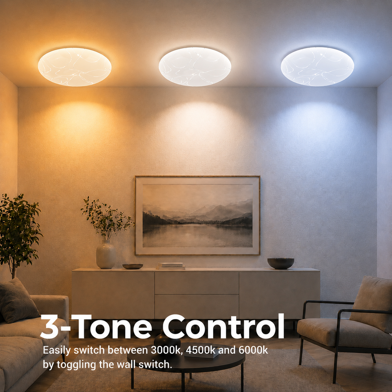 Plafonieră LED Rotund 23 cm, 22W, 3000K / 4000K / 6000K, Alb, Metal si Acril Plafoniere LED Default Title Alessandro Design