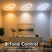 Linnea LED полилей с дистанционно управление, 74W, 3000K/4000K/6000K, димируем, бял, Crystals LED полилей с дистанционно управление Заглавие по подразбиране Alessandro Design
