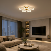 Lustra LED cu telecomanda, 66W, Lumina Rece/Calda/Neutra, Dimabila, Auriu Lustre LED cu Telecomanda Default Title Alessandro Design