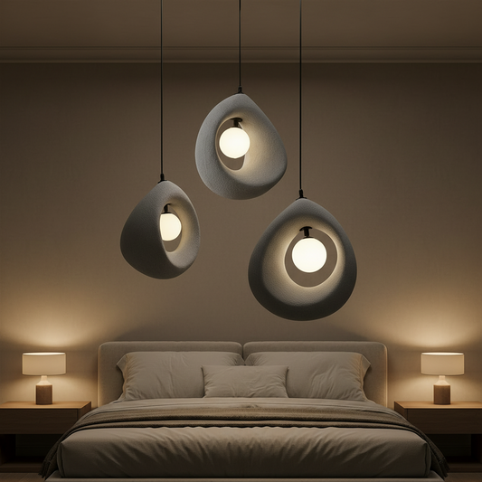 Lustra Moderna FOAMER, 35 cm, Suspendata, 1 X E27, Gri, Metal si Spuma, Inaltime Reglabila Lustre Moderne Default Title Alessandro Design