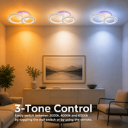 LED полилей с дистанционно управление и кристал NOVA ROTONDA RGB 42W, 2 кръга, Студена/Топла/Неутрална светлина, Димируем, Бял LED полилей с дистанционно управление Default Title Alessandro Design
