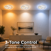 KOMPACTO LED полилей 47W, 3 кръга, студена/топла/неутрална светлина, бели LED полилеи Заглавие по подразбиране Alessandro Design