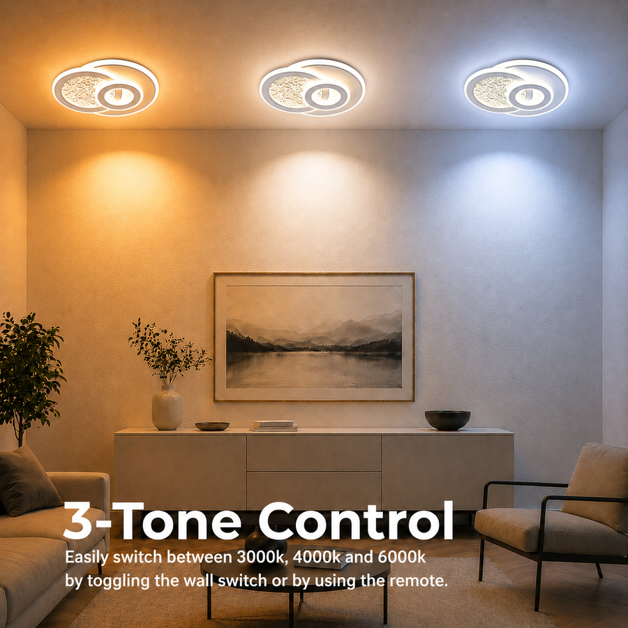 KOMPACTO LED полилей 47W, 3 кръга, студена/топла/неутрална светлина, бели LED полилеи Заглавие по подразбиране Alessandro Design