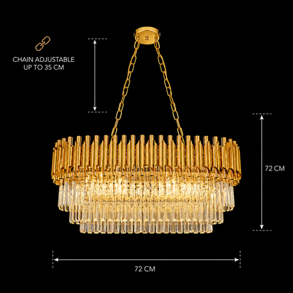 Candelabru Cristal VERSAILLES Regalis 10xE14, Diametru 80cm, Auriu, Inaltime Reglabila Candelabre Cristal Default Title Alessandro Design