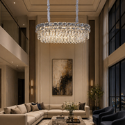 Candelabru Cristal LUCENT Regalis 28xE14, 85x35 cm, Auriu, Inaltime Reglabila, Metal si Cristal Candelabre Cristal Default Title Alessandro Design