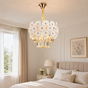 Candelabru Cristal PETAL Petito 3xE14, D30 cm, Auriu, Inaltime Reglabila, Metal si Cristal Candelabre Cristal Default Title Alessandro Design