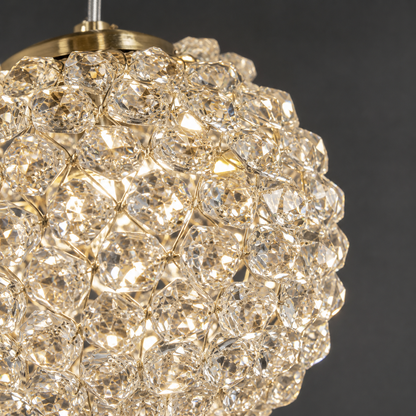 Candelabru Cristal MILLE, 18xG9 , Diametru 60cm x Inaltime 340cm, Cristal si Metal, Auriu