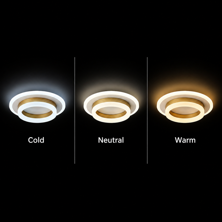 LED полилей SOLENA ROTONDA 21W, диаметър 20 см, студена/топла/неутрална светлина, златисто бял LED полилей Заглавие по подразбиране Alessandro Design