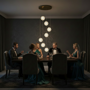 Candelabru Cristal MILLE, 7xG9 , Diametru 60cm x Inaltime 340cm, Cristal si Metal, Auriu