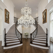 Candelabru Cristal , 55xE14, Diametru 145cm, Inaltime 230cm, Argintiu, Inaltime Reglabila, Design Elegant Candelabre Cristal Default Title Alessandro Design
