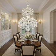 Candelabru Cristal , 55xE14, Diametru 145cm, Inaltime 230cm, Argintiu, Inaltime Reglabila, Design Elegant Candelabre Cristal Default Title Alessandro Design