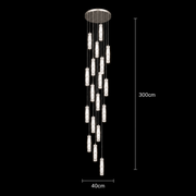 LED кристален полилей AMIRI 82W хром, топла/неутрална/студена светлина 3000K/4000K/6000K Amiri, диаметър 40cm x височина 300cm, кристал и метал