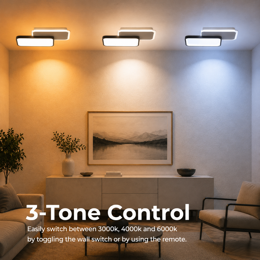 LED полилей с дистанционно CAROLINA 31W, 2 Елемента, Студена/Топла/Неутрална светлина, Димируем, Черен