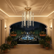 Candelabru Cristal ARBUS Petito, Φ20cm, 1xE14, Auriu, Metal si Cristal