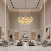 Candelabru Cristal JARDIN Regalis 24xE14, Diametru 80cm, Inaltime 40cm, Auriu Lucios, Inaltime Reglabila, Design Elegant Candelabre Cristal Default Title Alessandro Design
